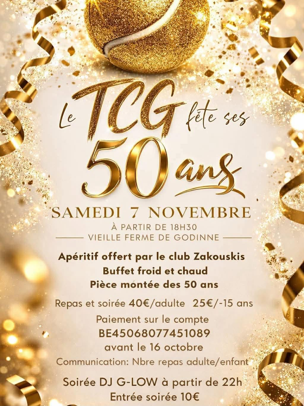 Le TCG fête ses 50 ans — TC Godinne